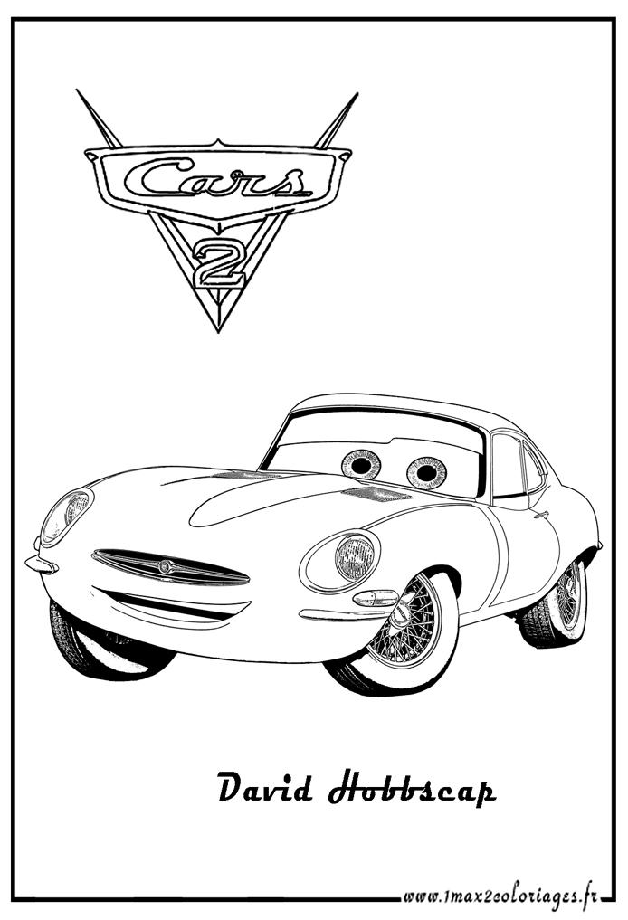 Coloriage de la voiture Flash McQueen sur la piste de course