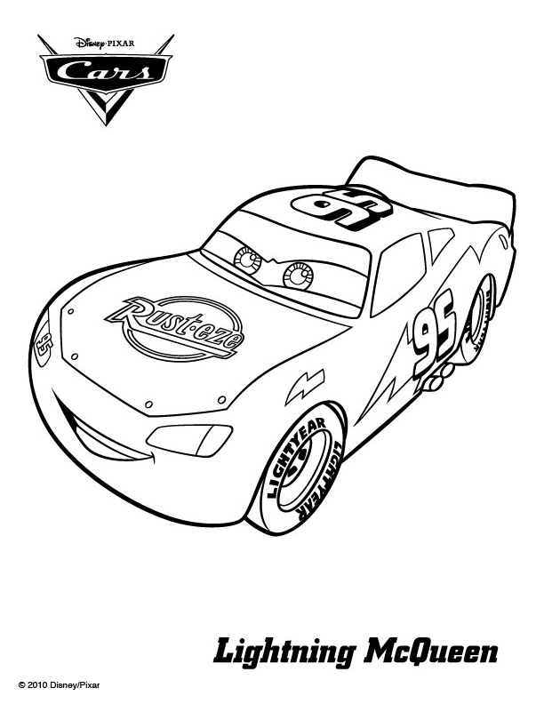 Coloriage d'une scène dynamique avec des voitures de course inspirées de Cars