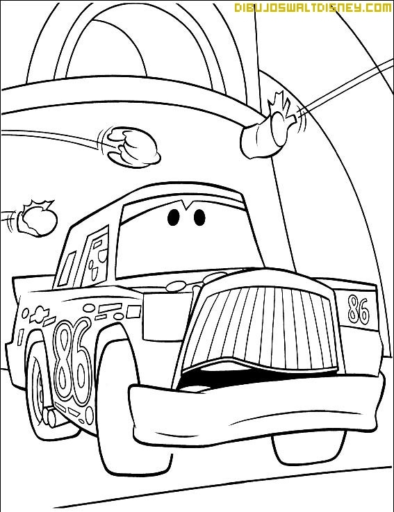 Coloriage de voitures de course sur une piste animée Coloriage de voitures de course sur une piste animée