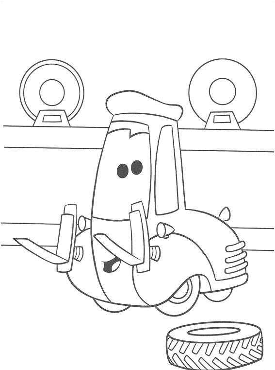 Coloriage de Lightning McQueen et ses amis sur la piste de course Coloriage de Lightning McQueen et ses amis sur la piste de course