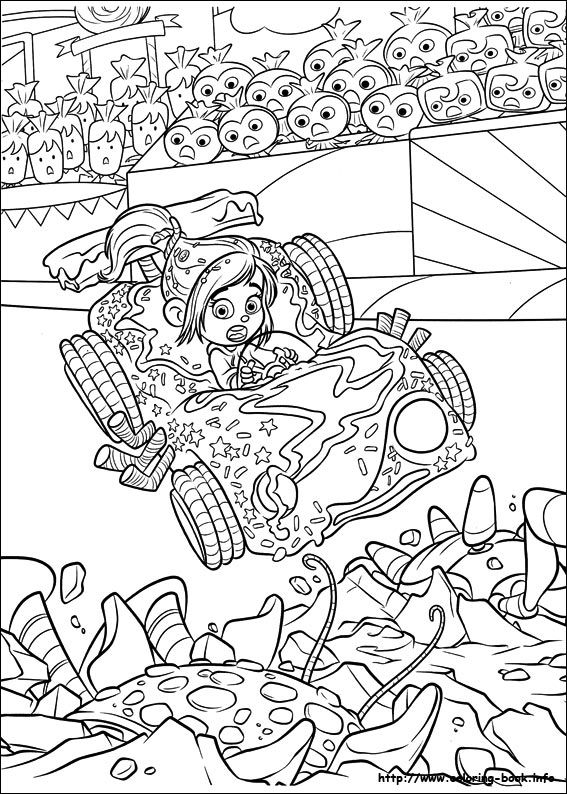 Ralph et Vanellope dans une scène de course effrénée