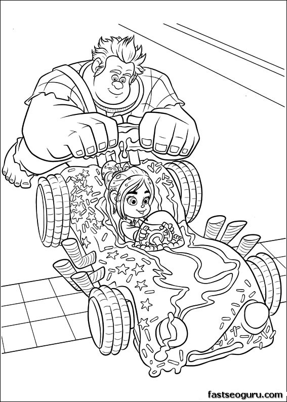 Ralph et Vanellope dans un décor de course palpitant