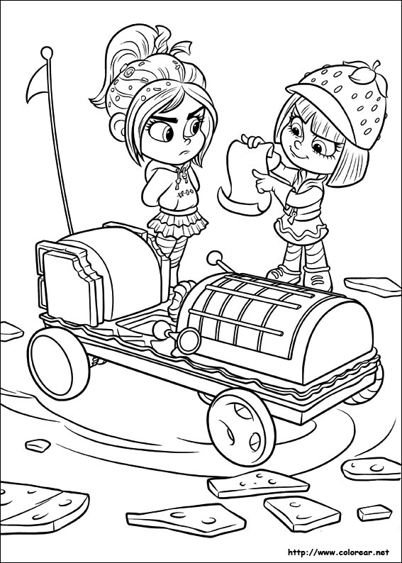 Ralph et Vanellope en pleine course dans l'univers des jeux vidéo