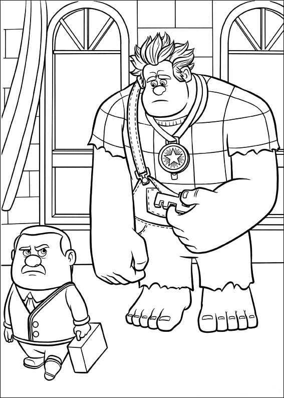 Coloriage des personnages de Ralph dans leur univers numérique
