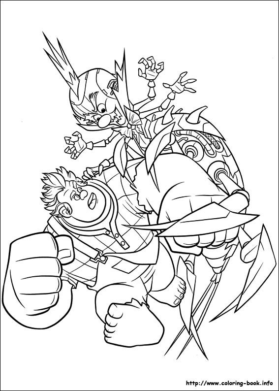 Coloriage de Ralph et ses amis dans un décor ludique