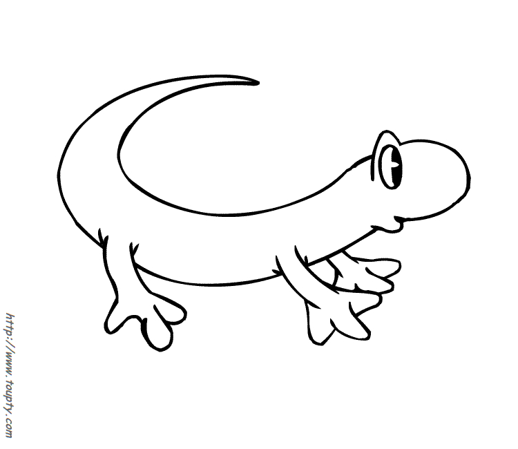 Coloriage de lézards sur une branche avec des feuilles