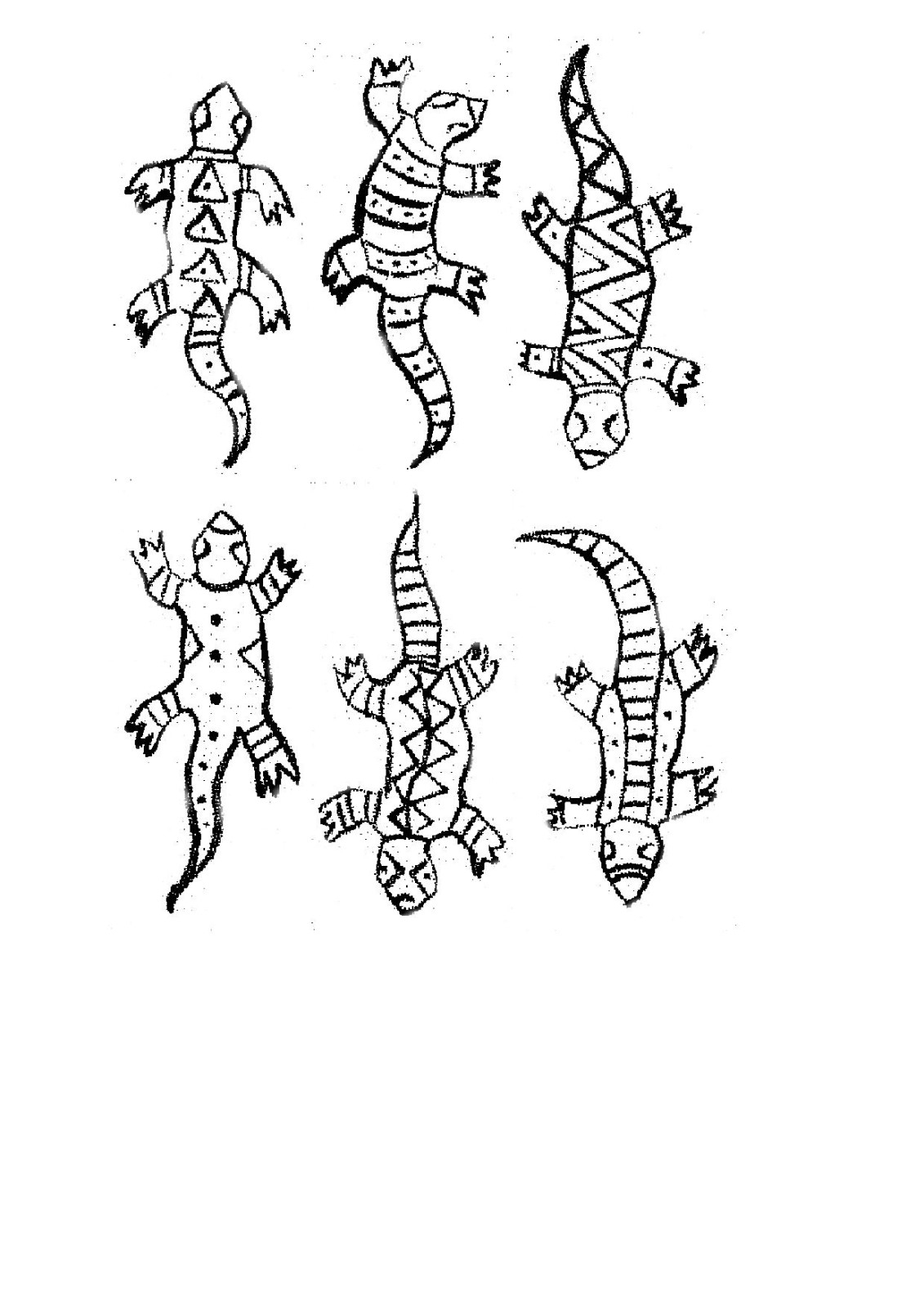 Coloriage de lézards sur une pierre avec des plantes environnantes