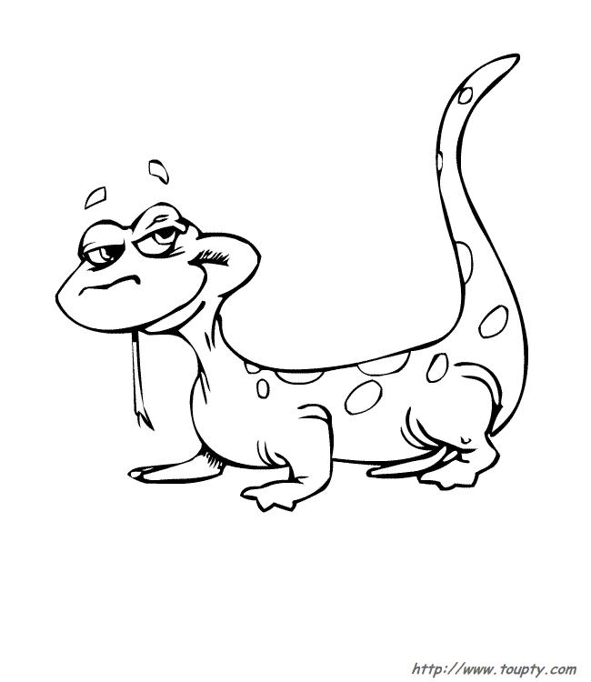 Coloriage de lézards sur une branche entourée de feuillage