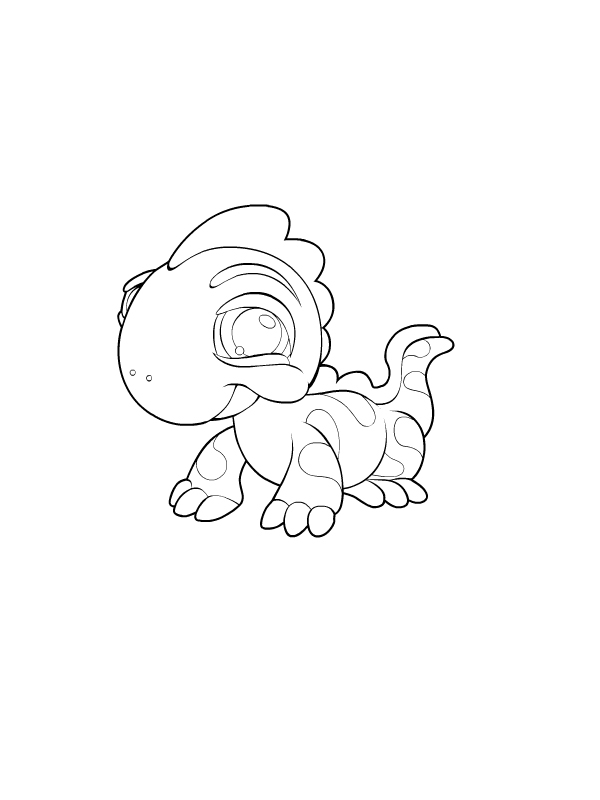 Coloriage de lézards sur une branche avec feuillage
