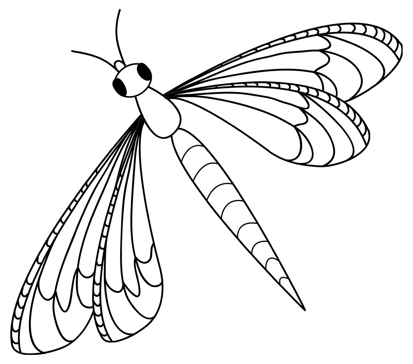 Coloriage d'une libellule posée sur une feuille