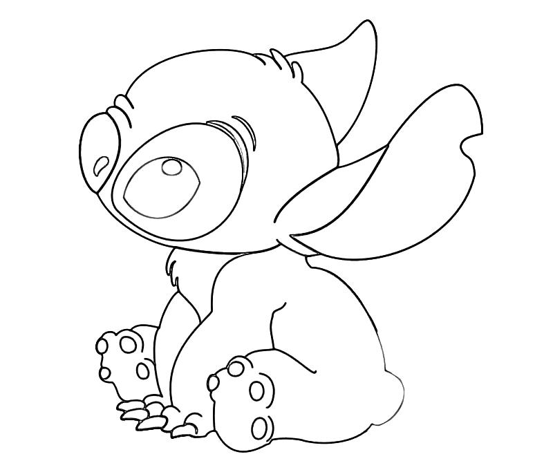 Coloriage de Lilo et Stitch en pleine aventure sur une plage
