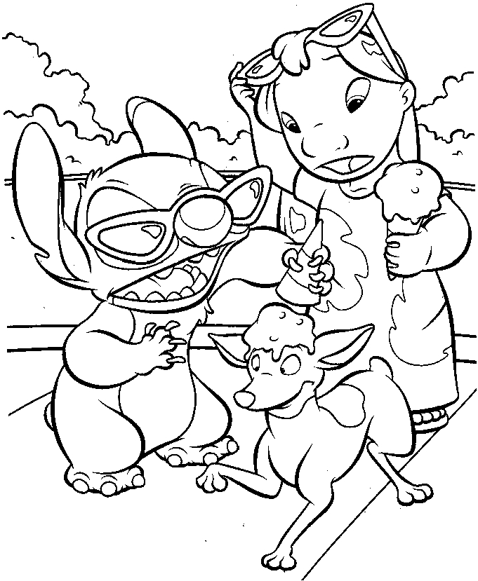 Lilo et Stitch en pleine aventure sur une plage ensoleillée
