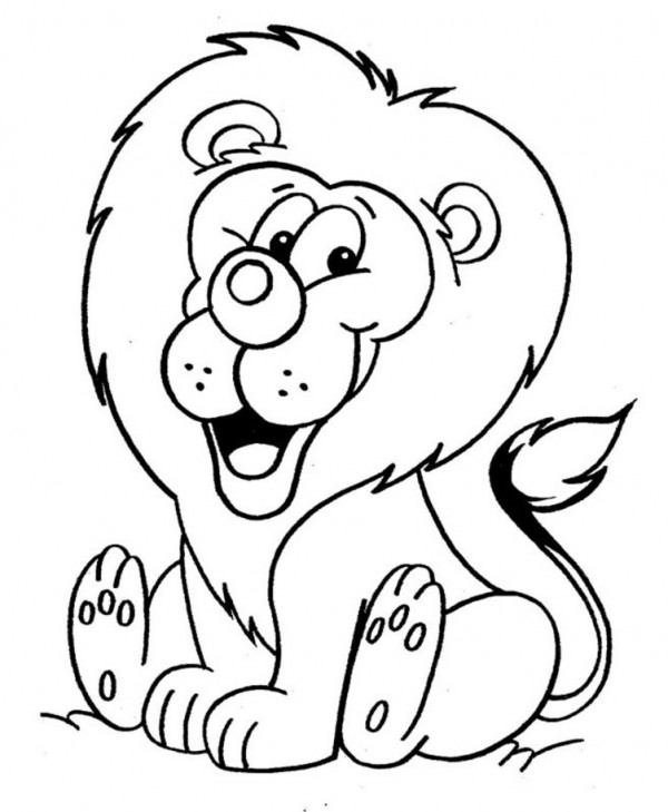 Coloriage d'un lion majestueux dans son environnement naturel