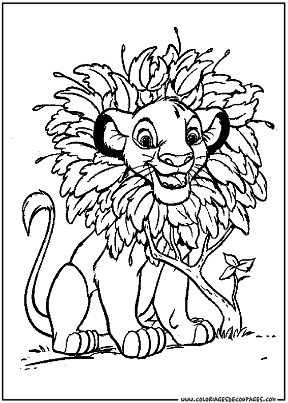 Coloriage d'un lion majestueux dans une posture fière
