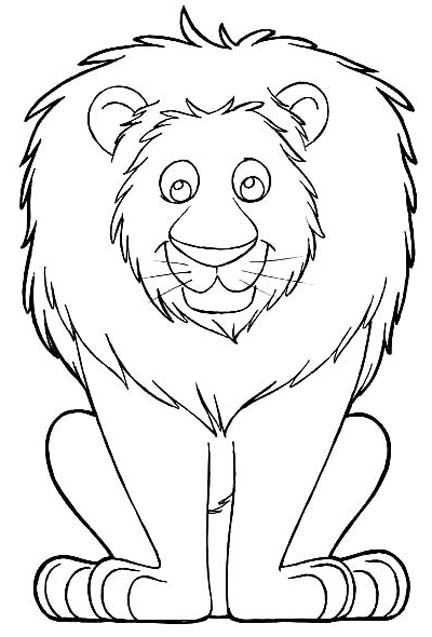 Coloriage d'un lion majestueux dans son habitat naturel