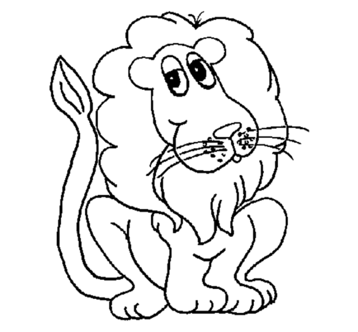 Coloriage d'un lion majestueux sur fond de nature