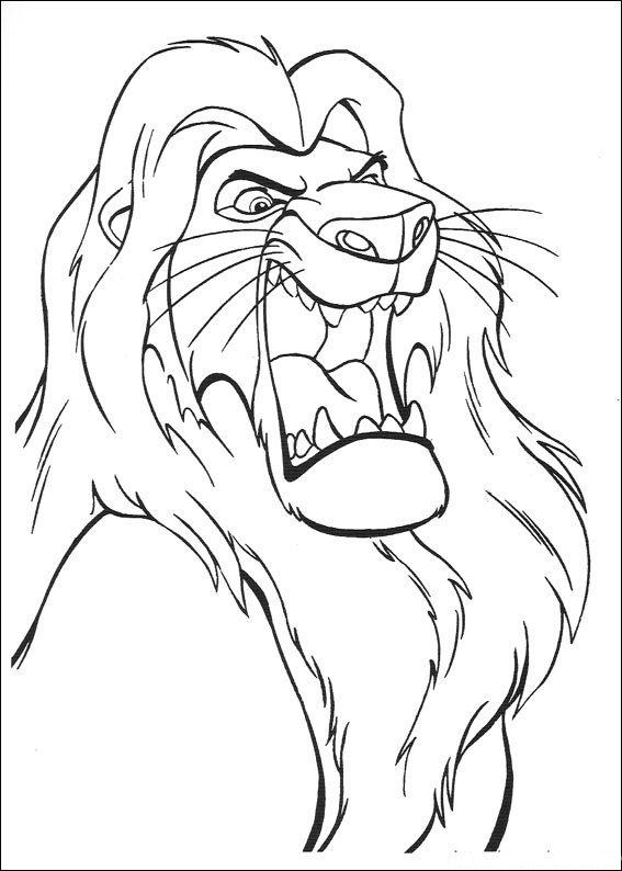 Coloriage d'un lion majestueux dans un décor naturel