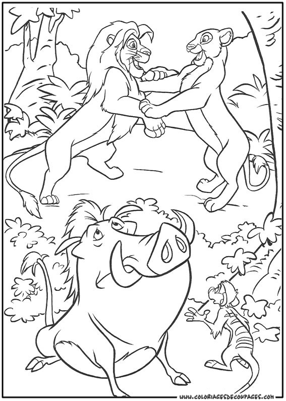 Coloriage d'un lion majestueux dans une posture fière