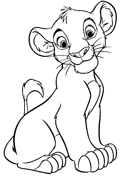 Coloriage d'un lion majestueux dans une posture sereine