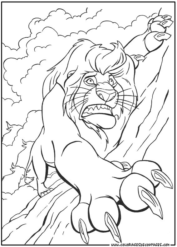Coloriage d'un lion majestueux dans une posture fière
