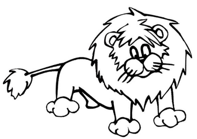 Coloriage d'un lion majestueux dans son environnement naturel