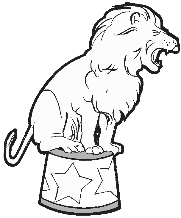 Coloriage d'un lion majestueux dans une posture fière
