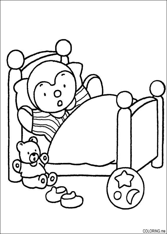 Coloriage d'un lit douillet dans une chambre apaisante Coloriage d'un lit douillet dans une chambre apaisante