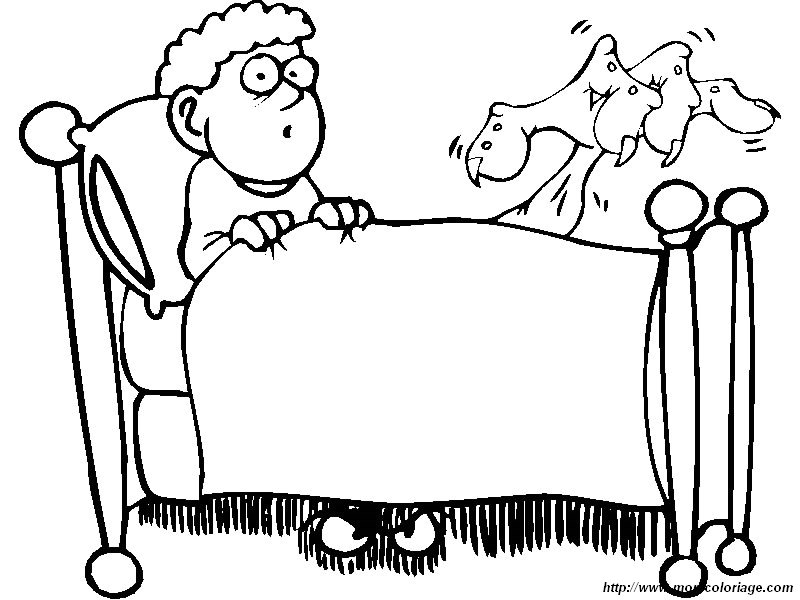 Coloriage d'un lit douillet avec des coussins et un décor apaisant Coloriage d'un lit douillet avec des coussins et un décor apaisant