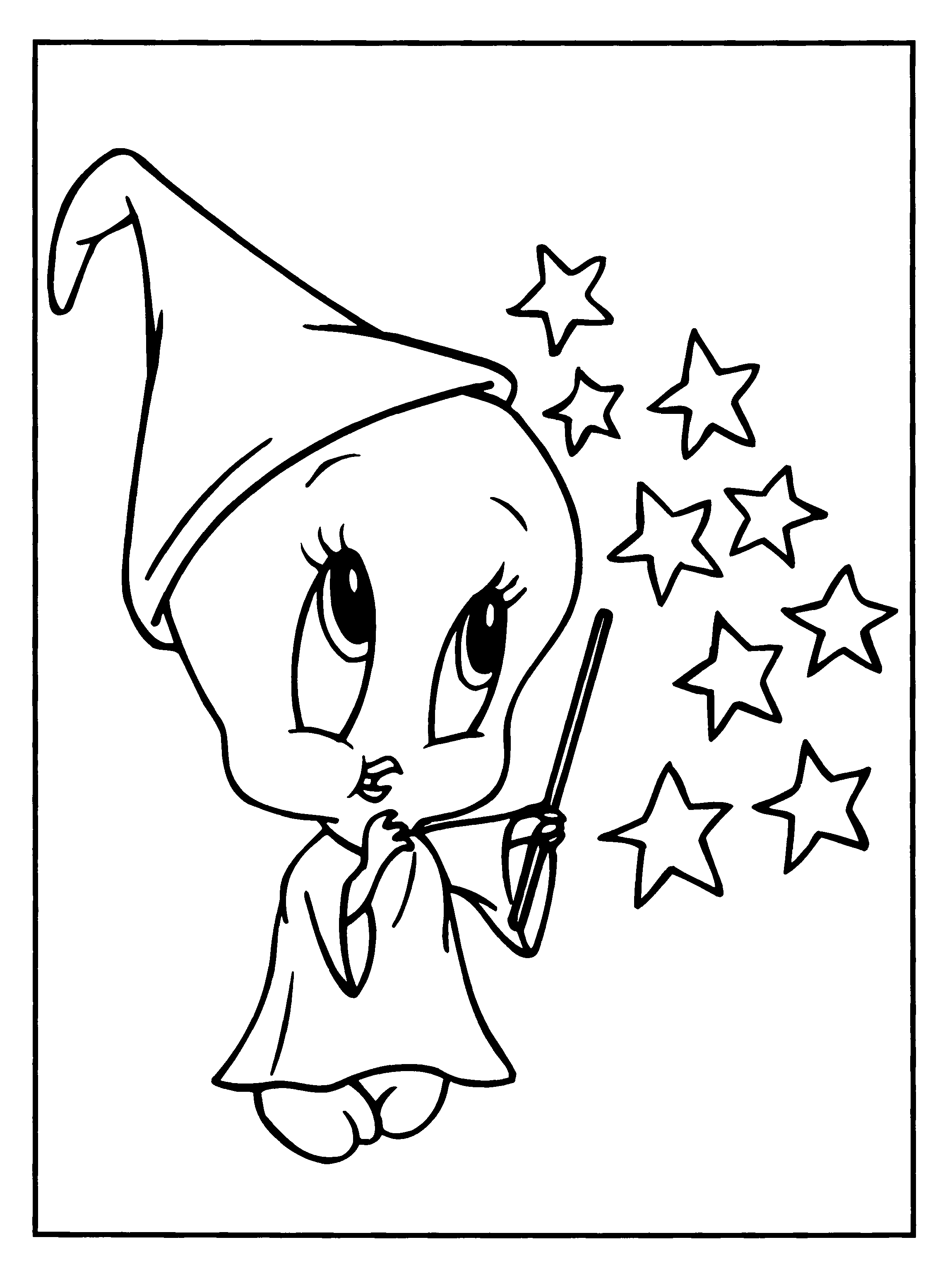 Coloriage de personnages de Looney Tunes en pleine aventure