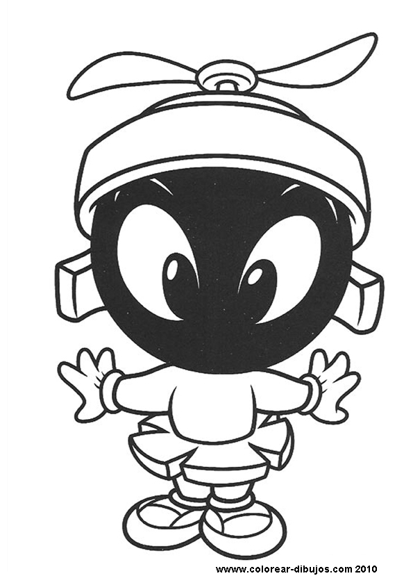 Coloriage de personnages des Looney Tunes en pleine action