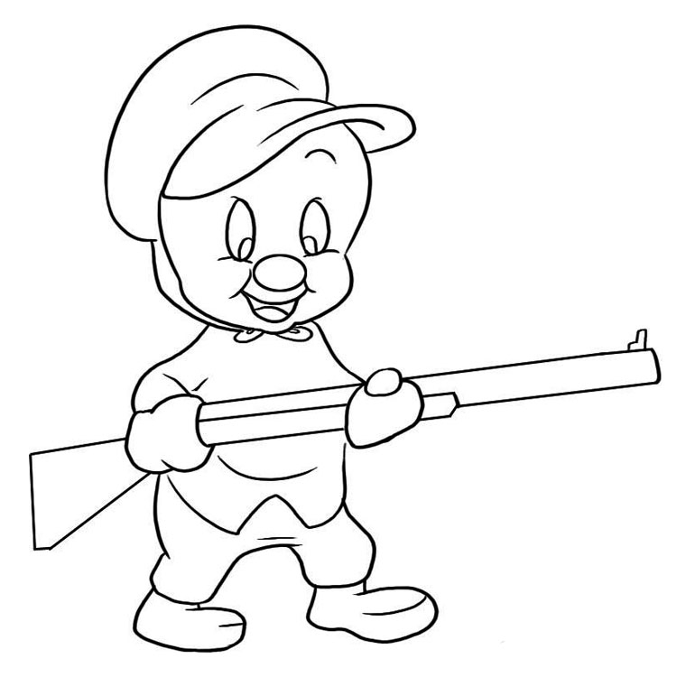 Coloriage de personnages de Looney Tunes en pleine aventure