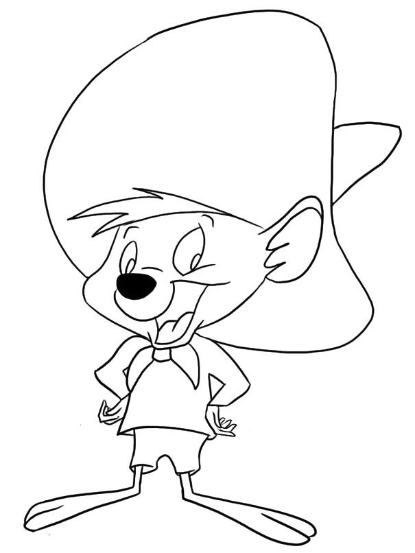 Coloriage de personnages de Looney Tunes en pleine action