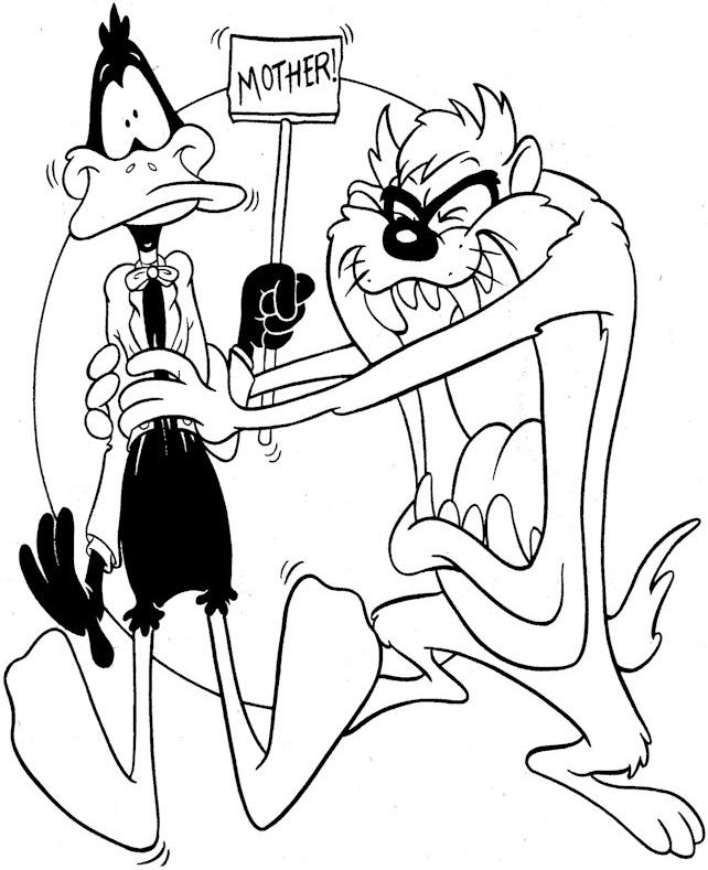 Scène humoristique des Looney Tunes avec Bugs Bunny et Daffy Duck
