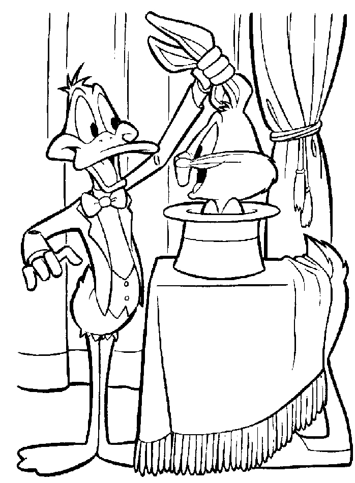Coloriage des personnages emblématiques de Looney Tunes en pleine action