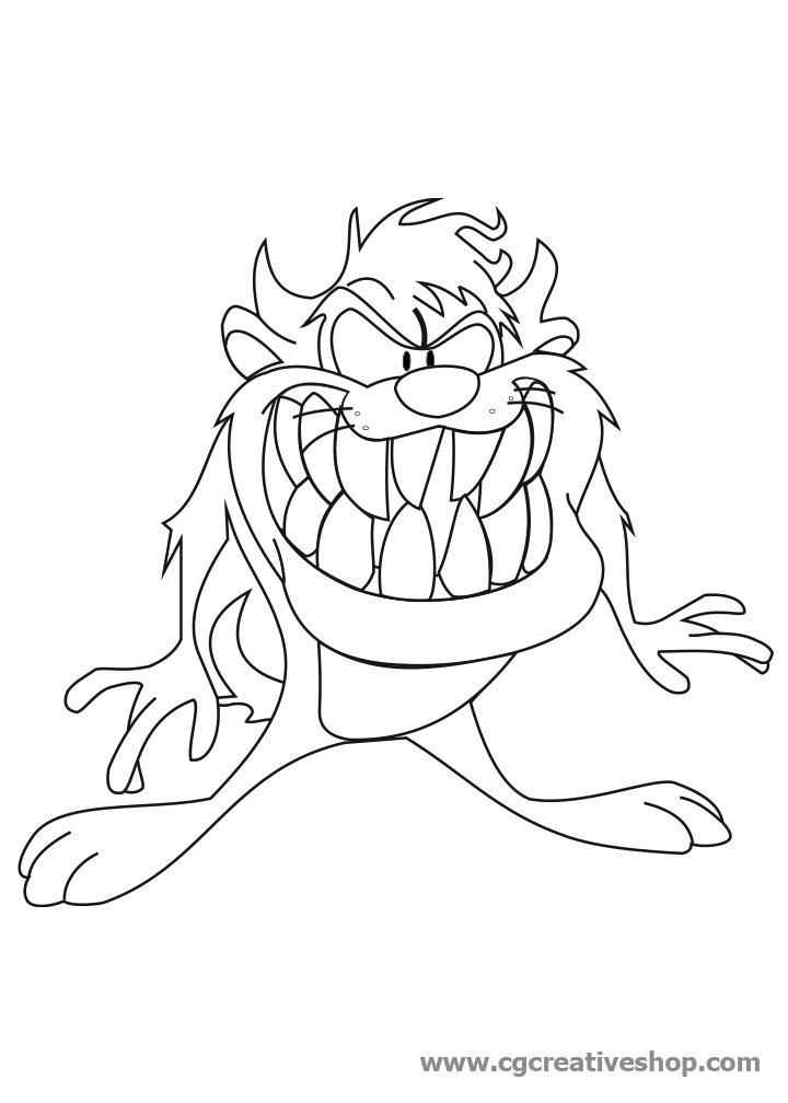 Coloriage de personnages des Looney Tunes en pleine action comique
