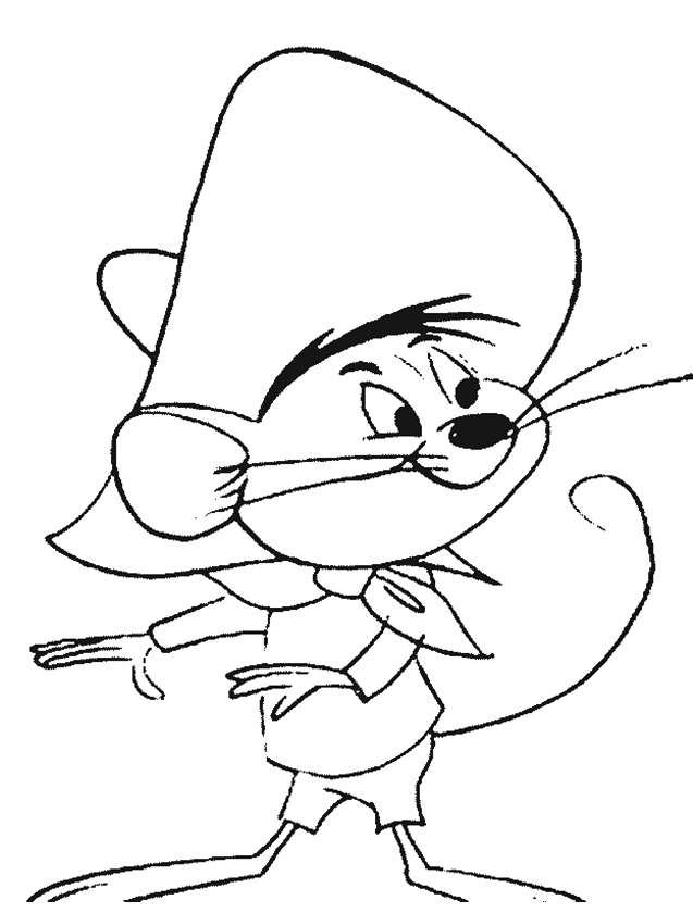 Coloriage de personnages de Looney Tunes en pleine action dans un décor amusant