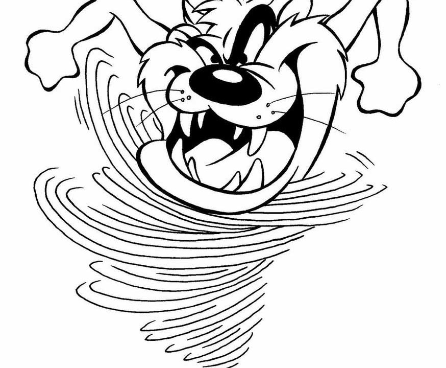 Coloriage de personnages emblématiques de Looney Tunes en pleine action