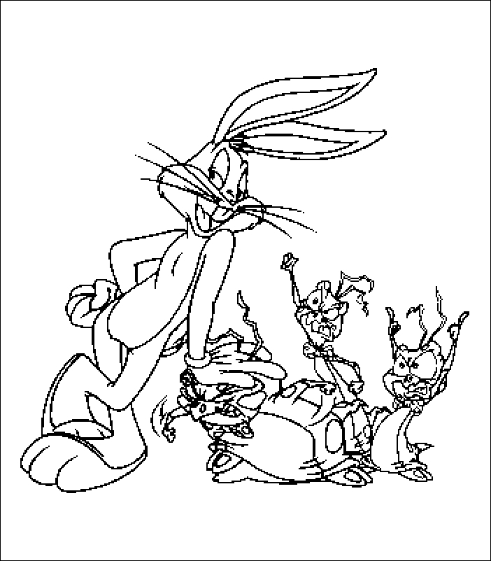 Scène de Looney Tunes : Bugs Bunny et ses amis en plein amusement