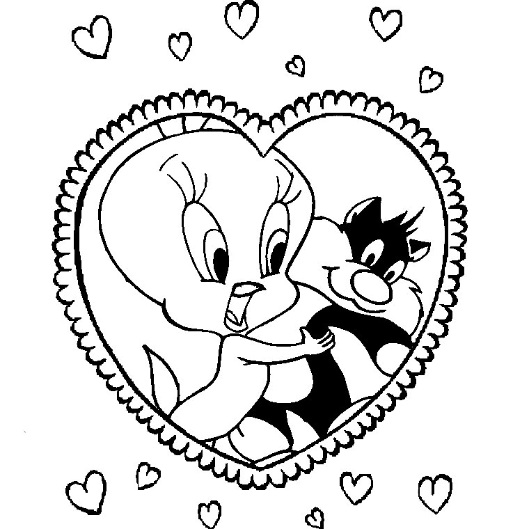 Coloriage de Bugs Bunny et Daffy Duck en pleine scène de comédie