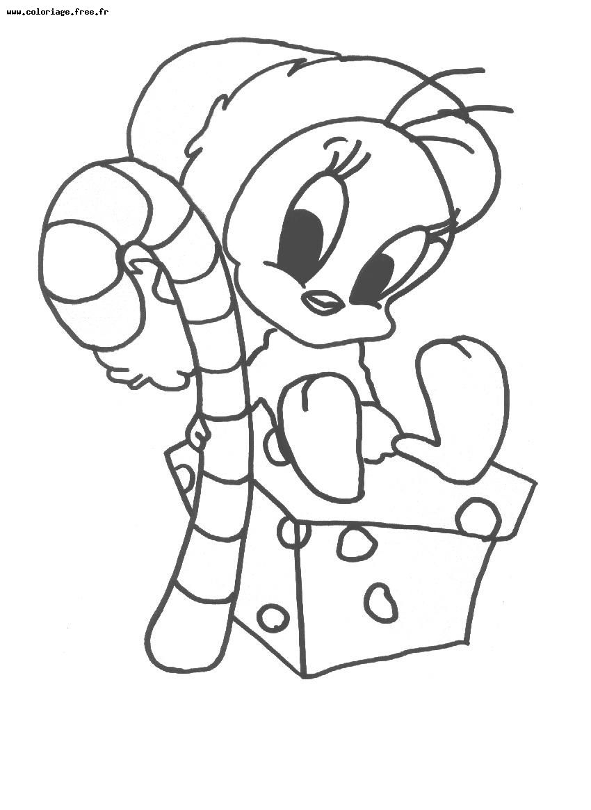 Coloriage des personnages de Looney Tunes en pleine action