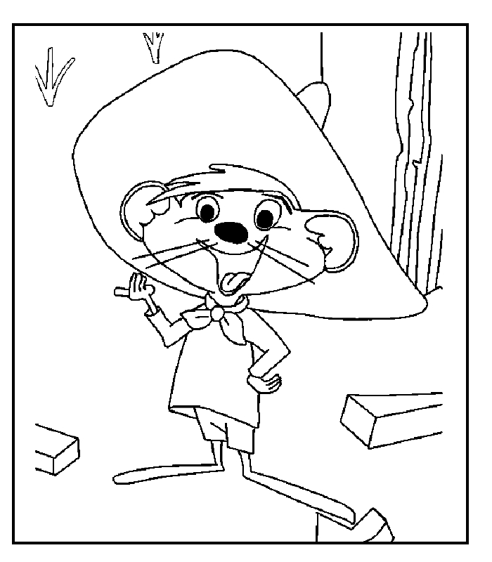 Coloriage de personnages emblématiques de Looney Tunes en pleine action