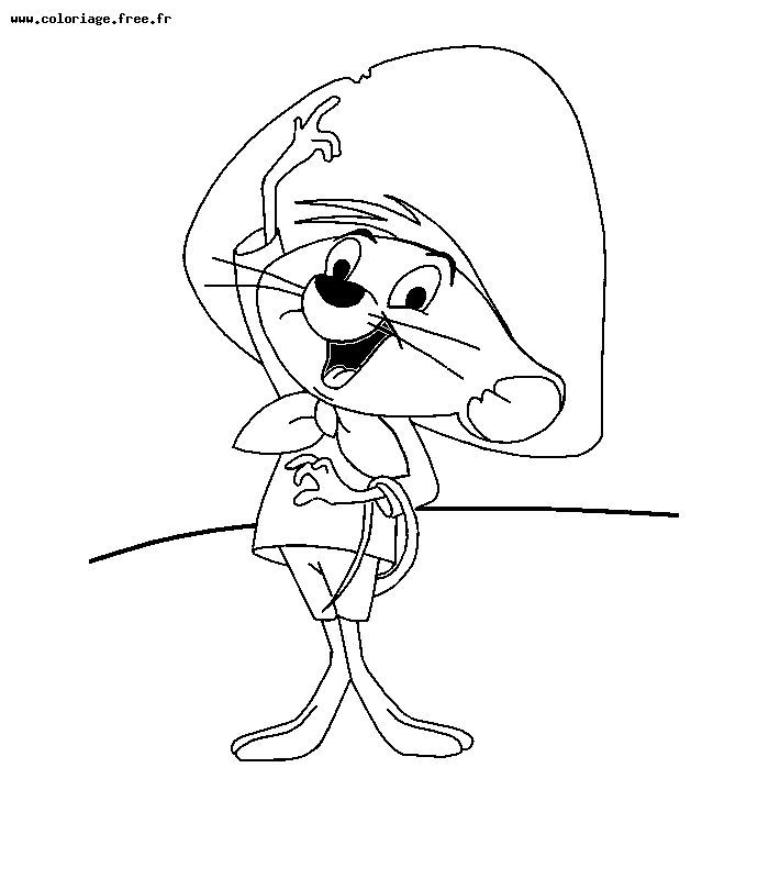 Coloriage de personnages emblématiques des Looney Tunes en plein action
