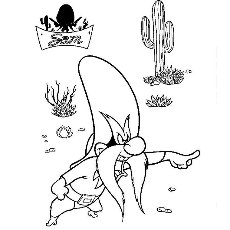 Coloriage de personnages de Looney Tunes dans une scène de détente