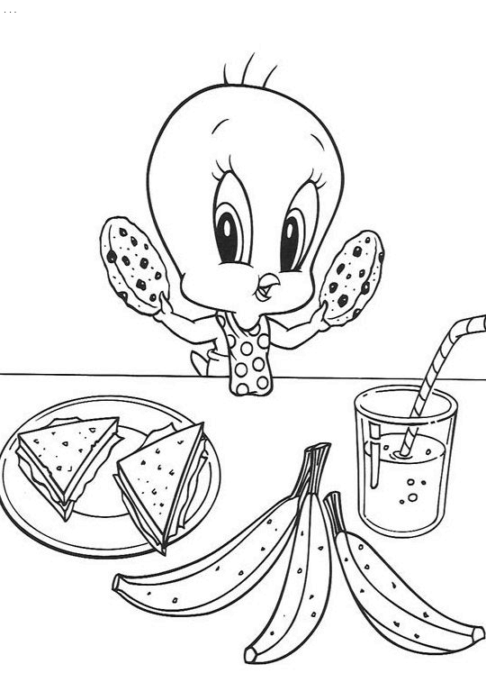 Coloriage de personnages des Looney Tunes en pleine aventure