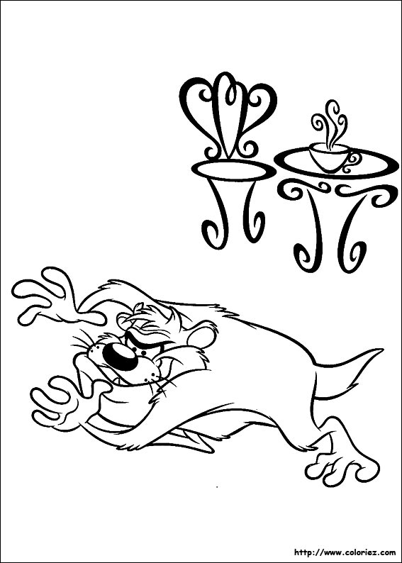 Coloriage de Bugs Bunny et Daffy Duck en pleine aventure