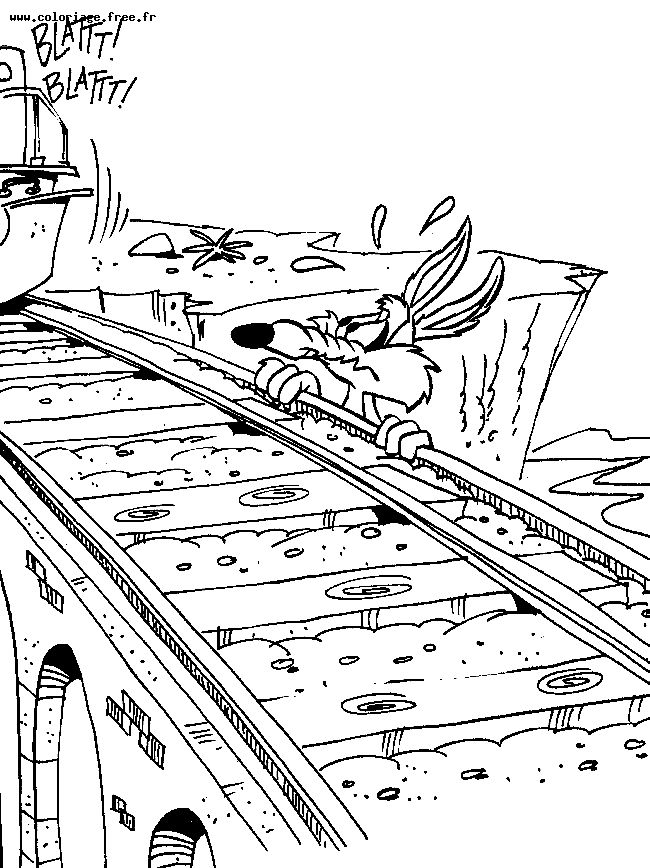 Coloriage de personnages emblématiques de Looney Tunes en pleine action