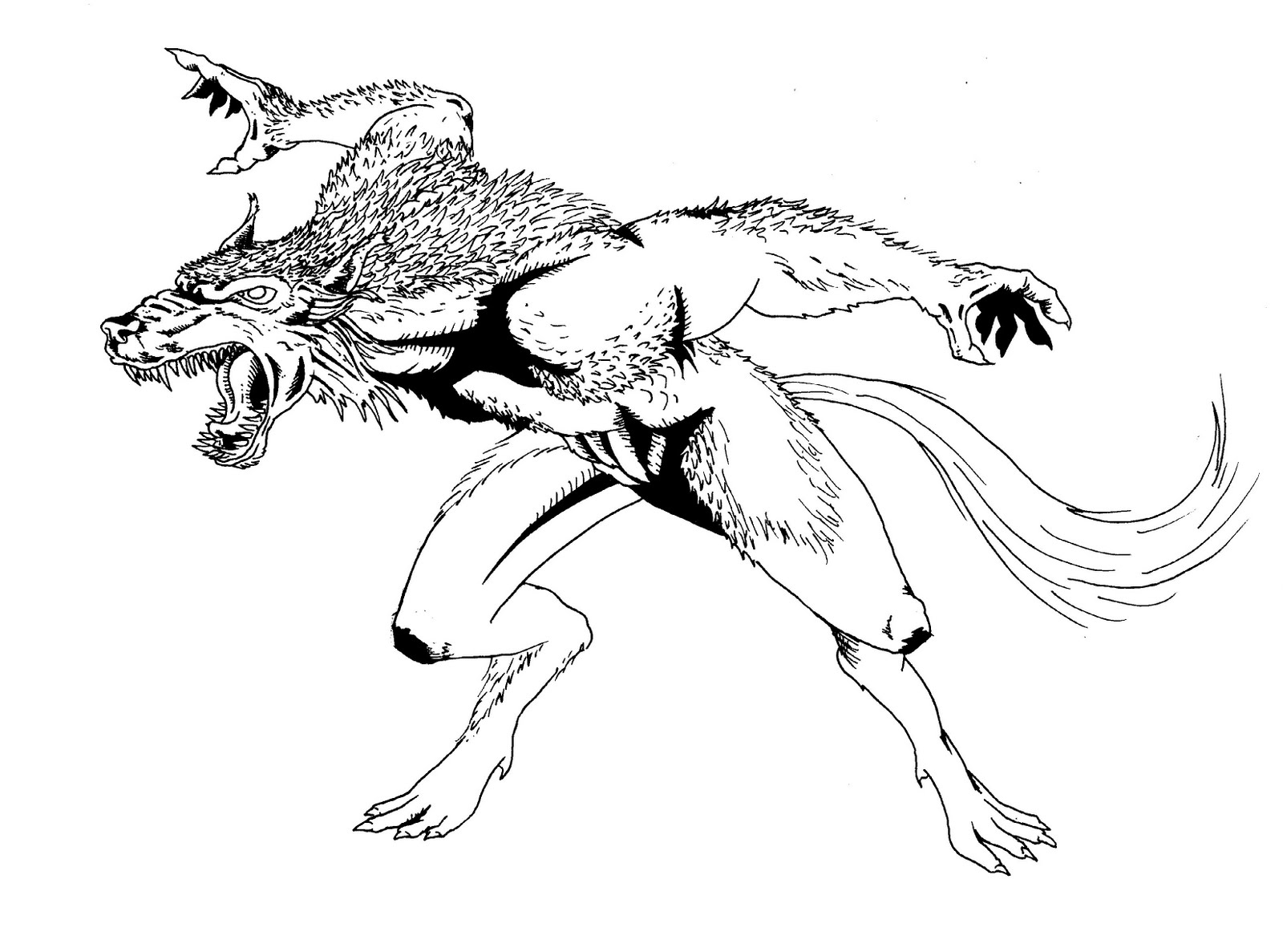 Un loup-garou hurlant à la pleine lune dans une forêt mystérieuse
