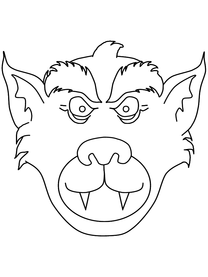 Coloriage d'un loup-garou dans une forêt nocturne