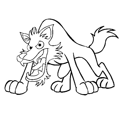 Coloriage d'un loup majestueux dans un paysage naturel