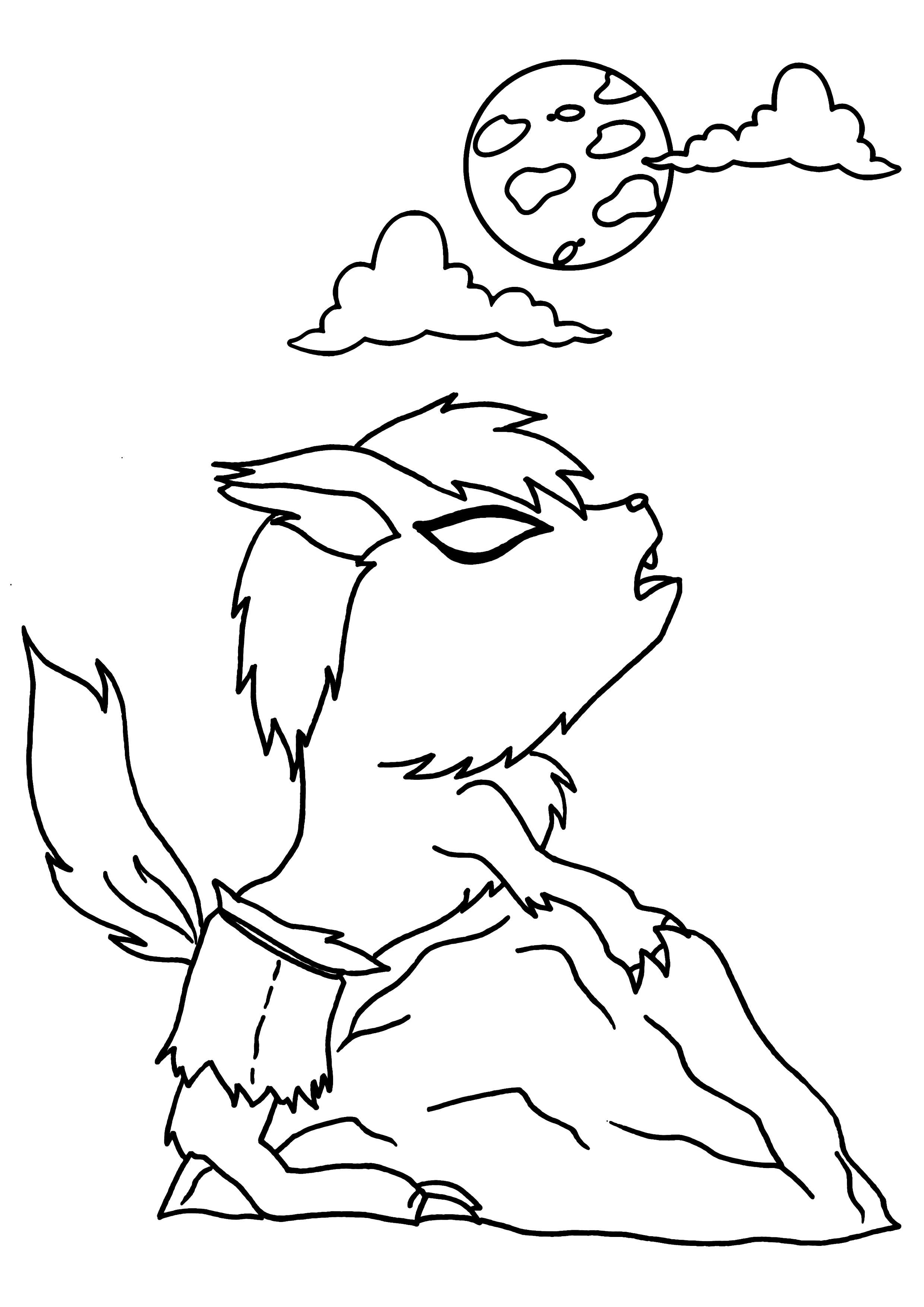Coloriage d'un loup en pleine nature